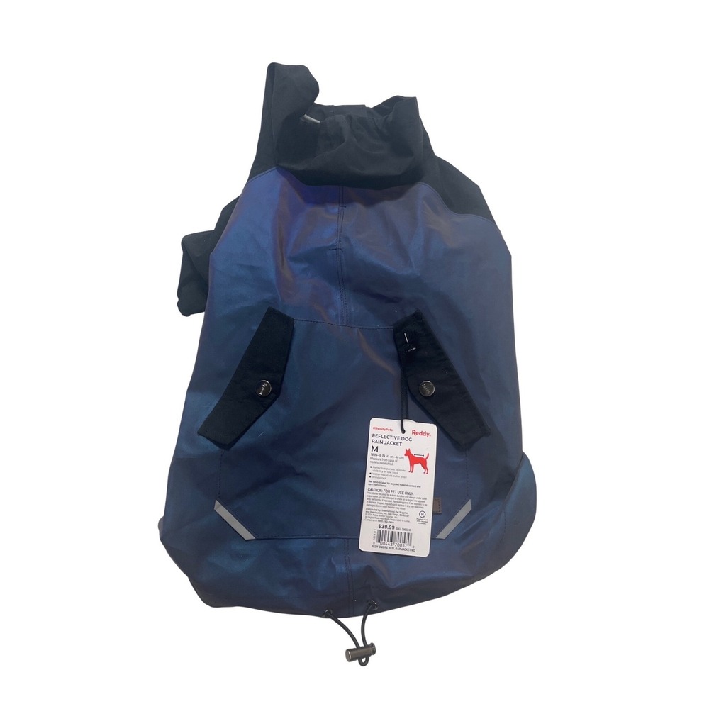 Reddy Reflective Dog Rain Jacket Blue Ombre Med Water Resistant Windproof NWT